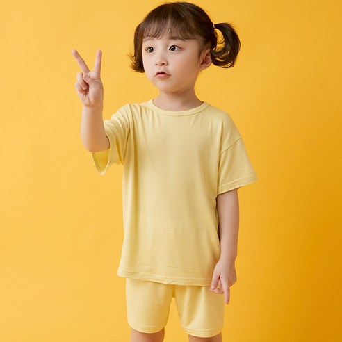 바오밥나무 아동용 인견스판 5부 상하의 세트 
유아동패션