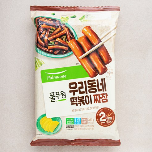 풀무원 우리동네 떡볶이 짜장 2인분, 330g, 1개