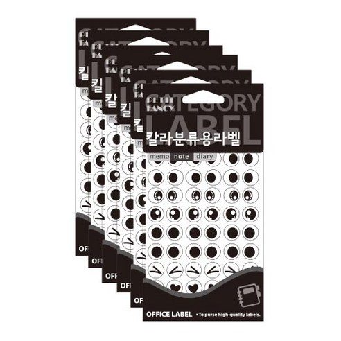 쁘띠팬시 칼라 분류용 눈알 라벨 스티커 20-018 12p, 6개