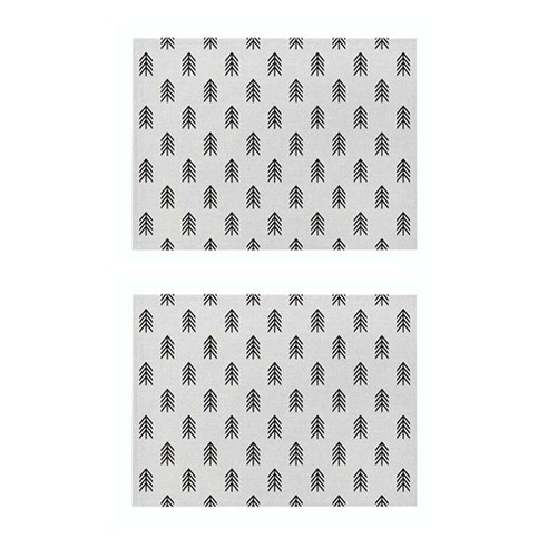 파라다이소 시크한 모던 기하학 패턴 린넨 아트 플레이스 매트 2p, 030, 32 x 21 cm