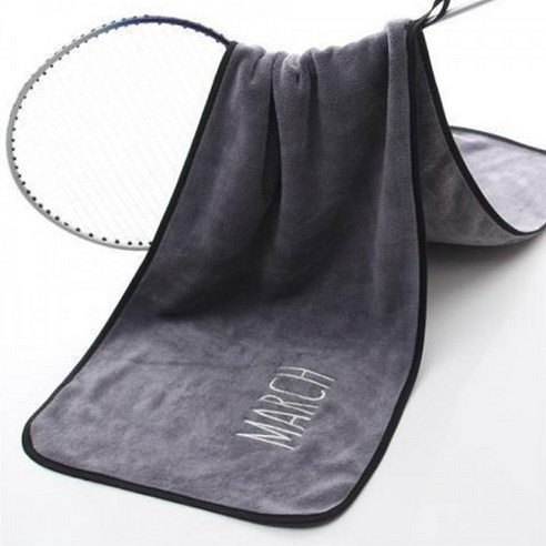 소니오 부드러운 자수 스포츠 타월 30 x 105 cm, 15 딥그레이3월, 1개