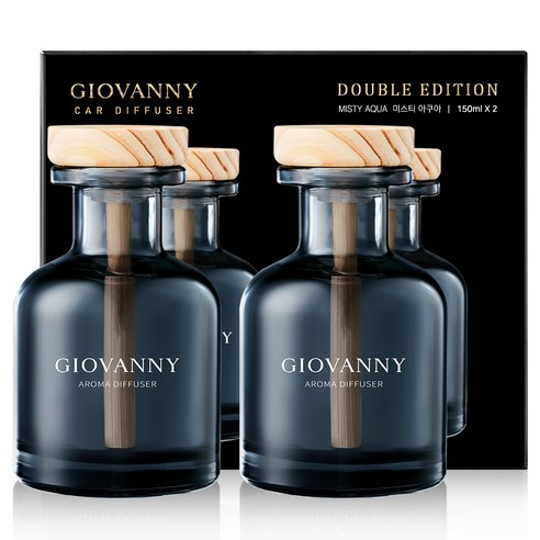 GIOVANNY 차량용 디퓨저 150ml 세트, 2개, 미스티아쿠아