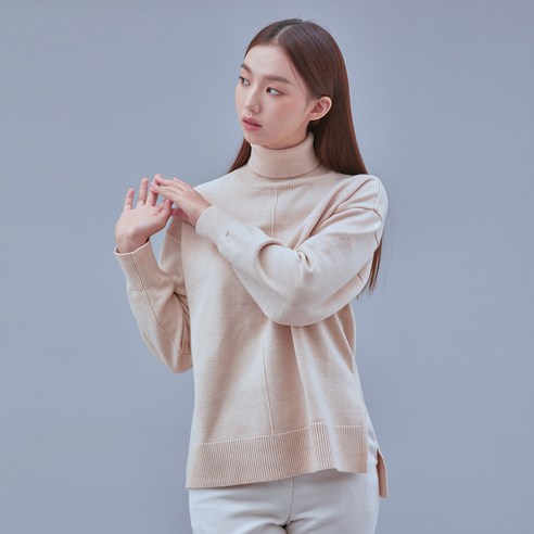 미쏘 여성용 루즈핏 하이넥 스웨터