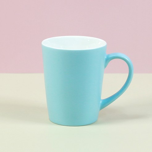 해피정 브이 머그컵 350ml 무광, 블루, 1개