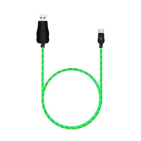 디씨네트워크 LED C타입 고속충전 케이블, 1m, 그린