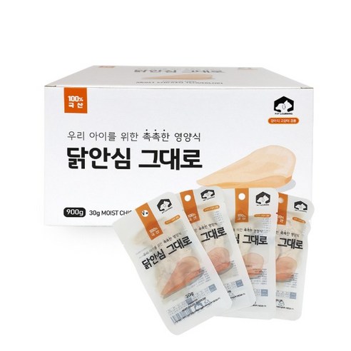 펫러닝 반려동물 촉촉 닭안심 그대로 간식 30g x 30p, 닭가슴살, 1개 강아지 간식