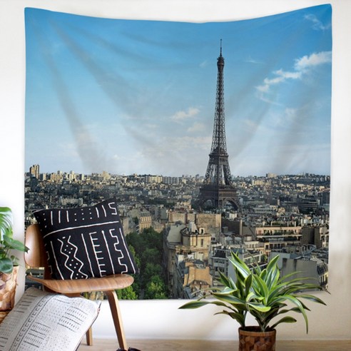 알로데 북유럽 파리 에펠 탑 풍경 패브릭 포스터 폴리에스터, NO 02
