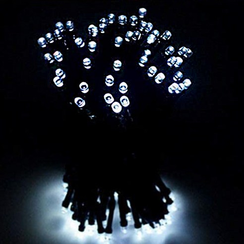 마쉬매리골드 LED 전구 100구 + 코드선 B 세트, 다크 그린(전선), 화이트(전구색)