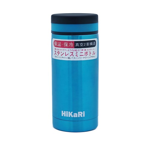HiKaRi 스텐 메탈 보온 보냉병, BLUE, 230ml