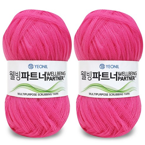 니뜨 웰빙파트너 수세미실 60g x 2p, 13 진핑크, 1세트