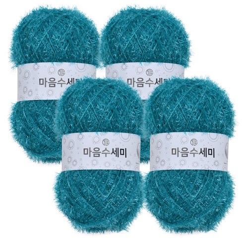 브랜드얀 마음 수세미 뜨개실 4p, 38 청록