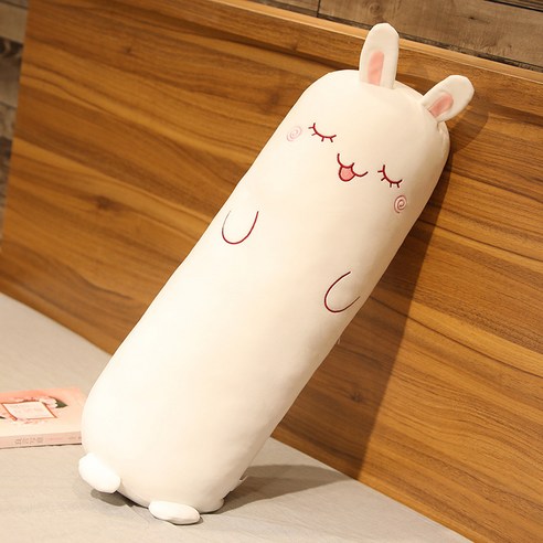 순잠 벨라 시리즈 동물 롱베개, 화이트토끼