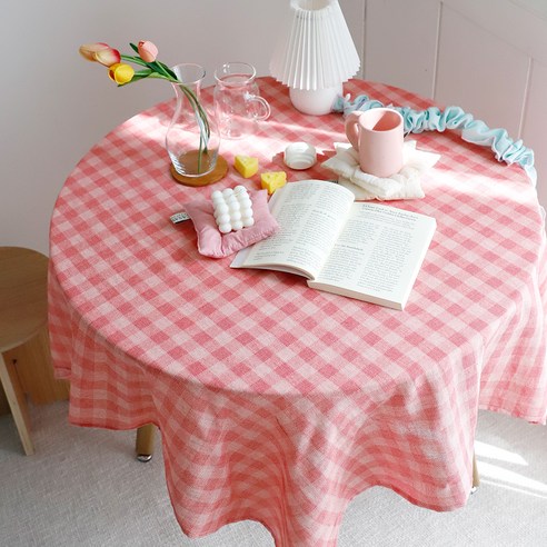 까사베르데 플로미 핑크 식탁보, 2인(130 x 130 cm)