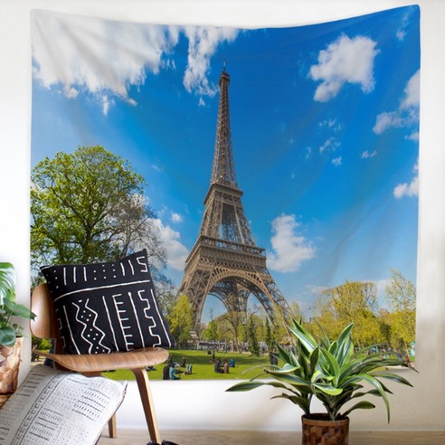 알로데 북유럽 파리 에펠 탑 풍경 패브릭 포스터 플란넬, NO 10