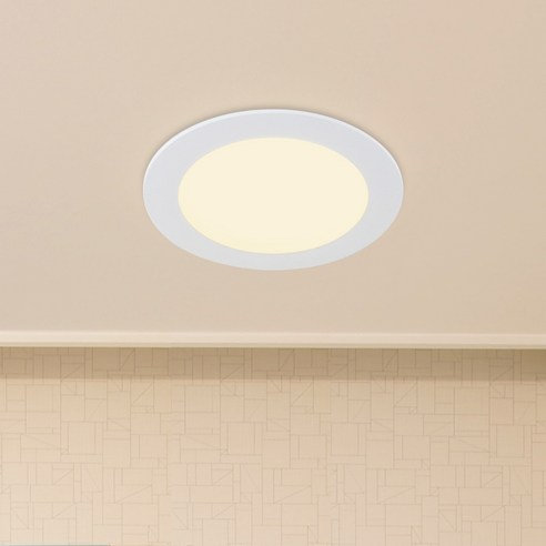 원하 DS 라늄 플리커프리 LED 다운라이트 10.1cm 9W, 화이트(무광) + 전구색, 1개