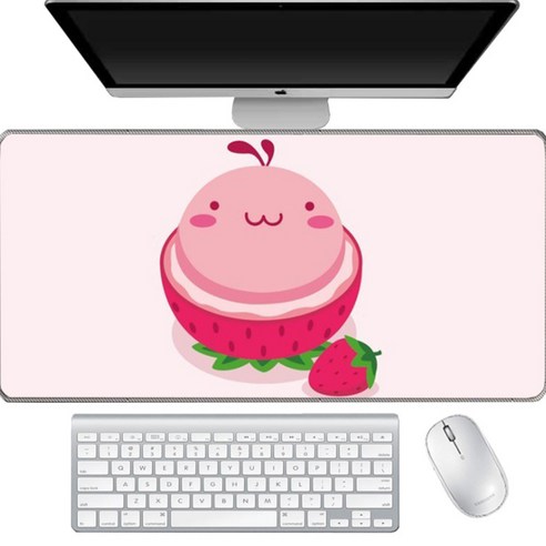 마켓에이 큐티 카툰스타일 후르츠 마우스장패드 400 x 900 x 5 mm, 딸기, 1개