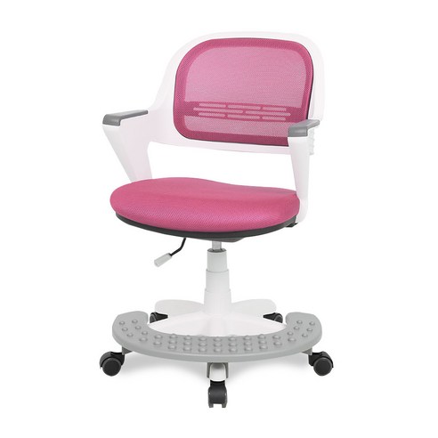 체어포커스 알라딘 발 받침대 의자 화이트바디 메쉬 AR-365_WH, 핑크
