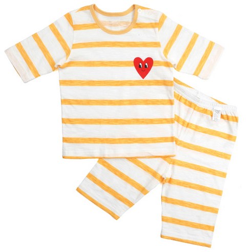 메이키즈 컬러링하트 오가닉 7부 슬라브 상하 세트