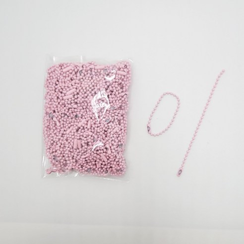 마다꾸미 볼체인 컬러군번줄 줄구슬 10cm, 라이트핑크, 100개