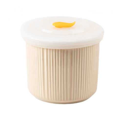 인콕 도자기 이유식 용기 250ml, 베이지, 1개