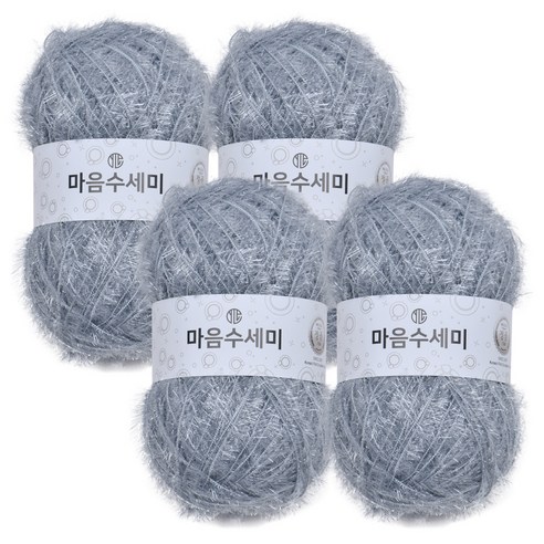 브랜드얀 마음 수세미 뜨개실 4p, 49 실버그레이