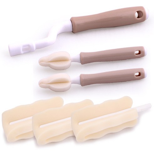 젖병솔대 +리필 필터폼 3p + 젖꼭지솔 2p, 베이지(필터폼), 1세트