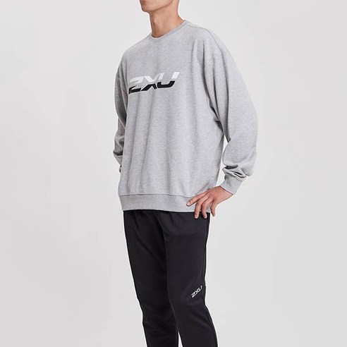 2XU 남성용 코어 블락 로고 엑스트라 핏 스웨트셔츠