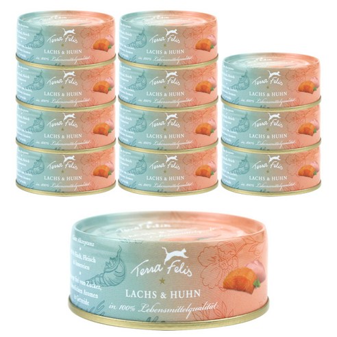 테라펠리스 고양이 연어 앤 치킨 캔사료 12p, 80g, 12개