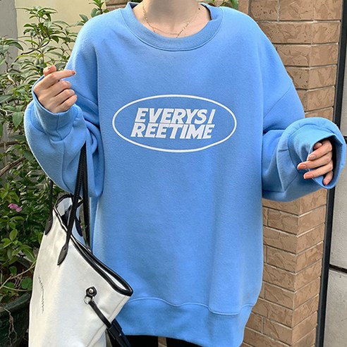 캐주얼 리타임 솔리드 컬러 루즈핏 임산부 맨투맨