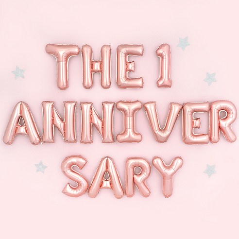 파티팡 THE 1 ANNIVERSARY 은박풍선 세트, 로즈골드, 3세트