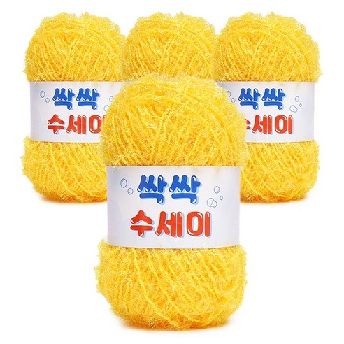 쎄비 싹싹수세미 뜨개실 80g 4p, 336 해바라기