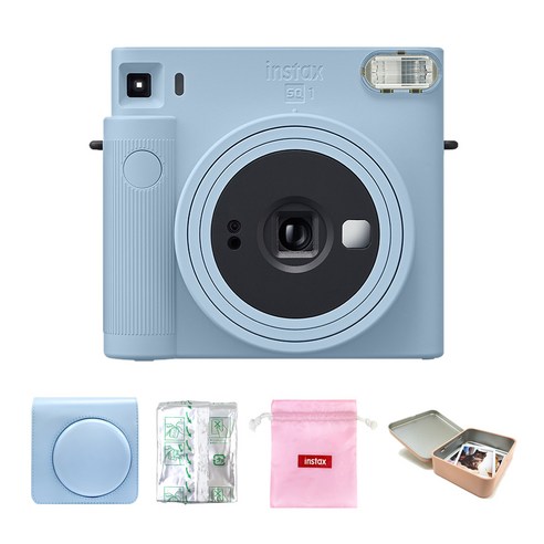 인스탁스 스퀘어 즉석카메라 SQ1 + 필름 10p + 전용가방 + 파우치 랜덤발송 + 틴케이스 랜덤발송
