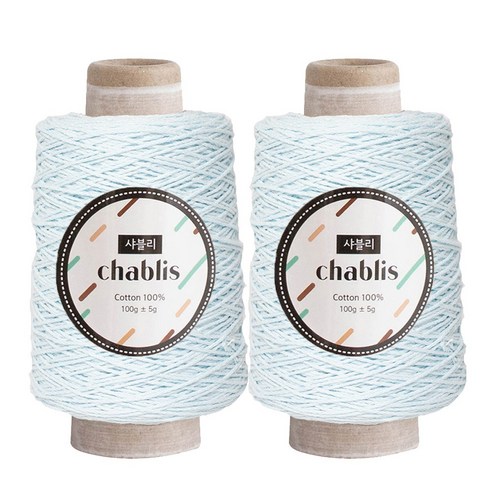 yarna 샤블리 콘사 100g 2콘, 131 아이스블루, 1개