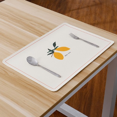 브릴리홈 식탁 테이블 매트, 화이트 배 BH1157-2, 430 x 300 x 1.8 mm