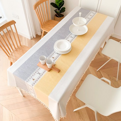 조이앤조이 유럽풍 테이블 식탁보, 옐로, 4인(130 x 180 cm)
