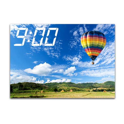 홈마인 캔버스 프린팅 액자 LED 시계 놀이공원 앤 열기구 A3, HM-PARK-30
