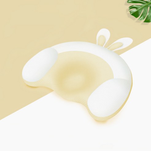 아기 머리 교정베개 짱구 셀프 두상관리 큐트래빗 두상베개, 옐로우, 1개