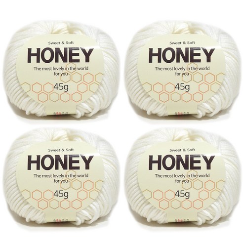 니뜨 허니 뜨개실 45g x 4p, 111 백아이보리