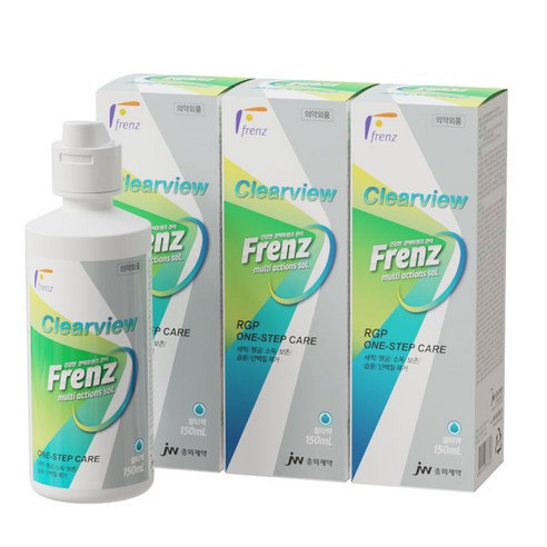 프렌즈 JW중외제약 클리어뷰 렌즈보존 세척액, 3개, 150ml