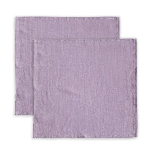 케이트가든 정사각 리넨 키친 크로스 겸 매트 2p, 퍼플, 40 x 40 cm