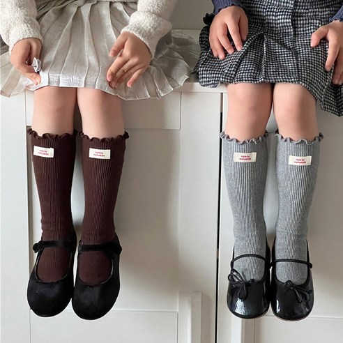 사랑스러운 디자인과 편안한 착용감, 아이뿜 여아용 프릴 골지 종아리 양말로 우리 아이의 발걸음을 더욱 특별하게!