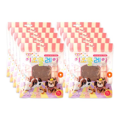 이오 유아용 클레이 10p, 갈색, 50g