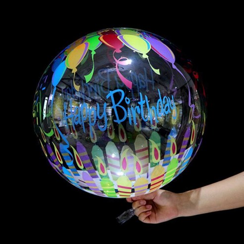 마켓감성 파티 장식 프린트 밥 볼 풍선, 생일초프린트, 5개