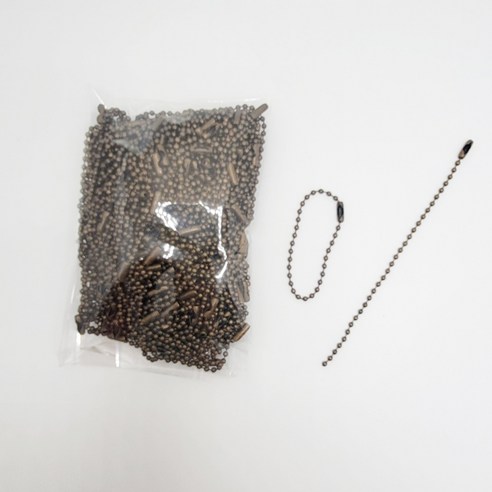 마다꾸미 볼체인 컬러군번줄 줄구슬 12cm, 메탈브론즈, 100개
