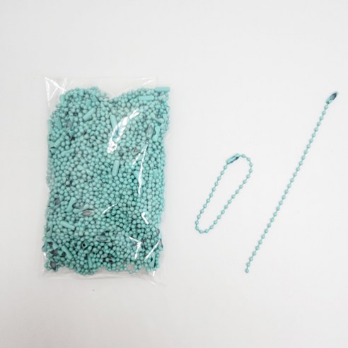 마다꾸미 볼체인 컬러군번줄 줄구슬 12cm, 민트, 100개