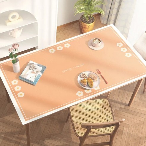 미니멀 스타일 방수 화상 방지 테이블 매트, 오렌지꽃, 1200 x 600 mm