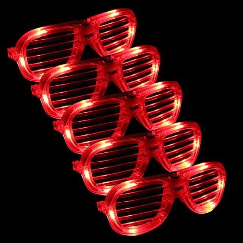 파티해 LED 셔터쉐이드 안경, 투명, 5개