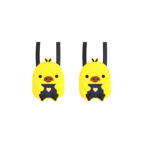 대한 핸드폰 목걸이 줄 캐릭터 타입, 병아리(블랙), 2개