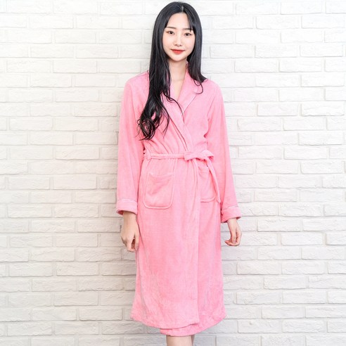 이라인 여성용 퓨어 롱 샤워가운