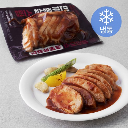 한끼통살 스팀 슬라이스 바베큐립맛 닭가슴살 (냉동), 100g, 1개